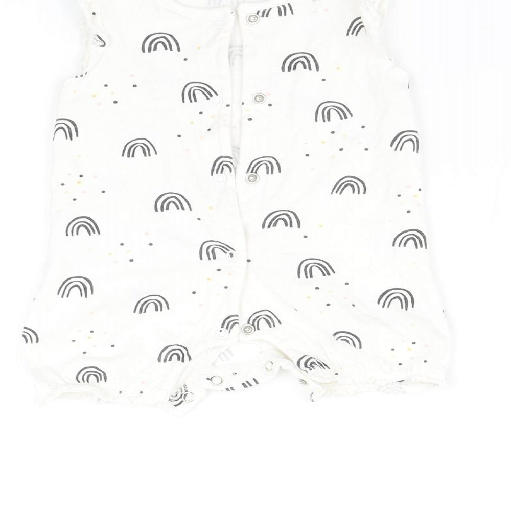 George Baby White   Romper One-Piece Size 3-6 Months  - Rainbow