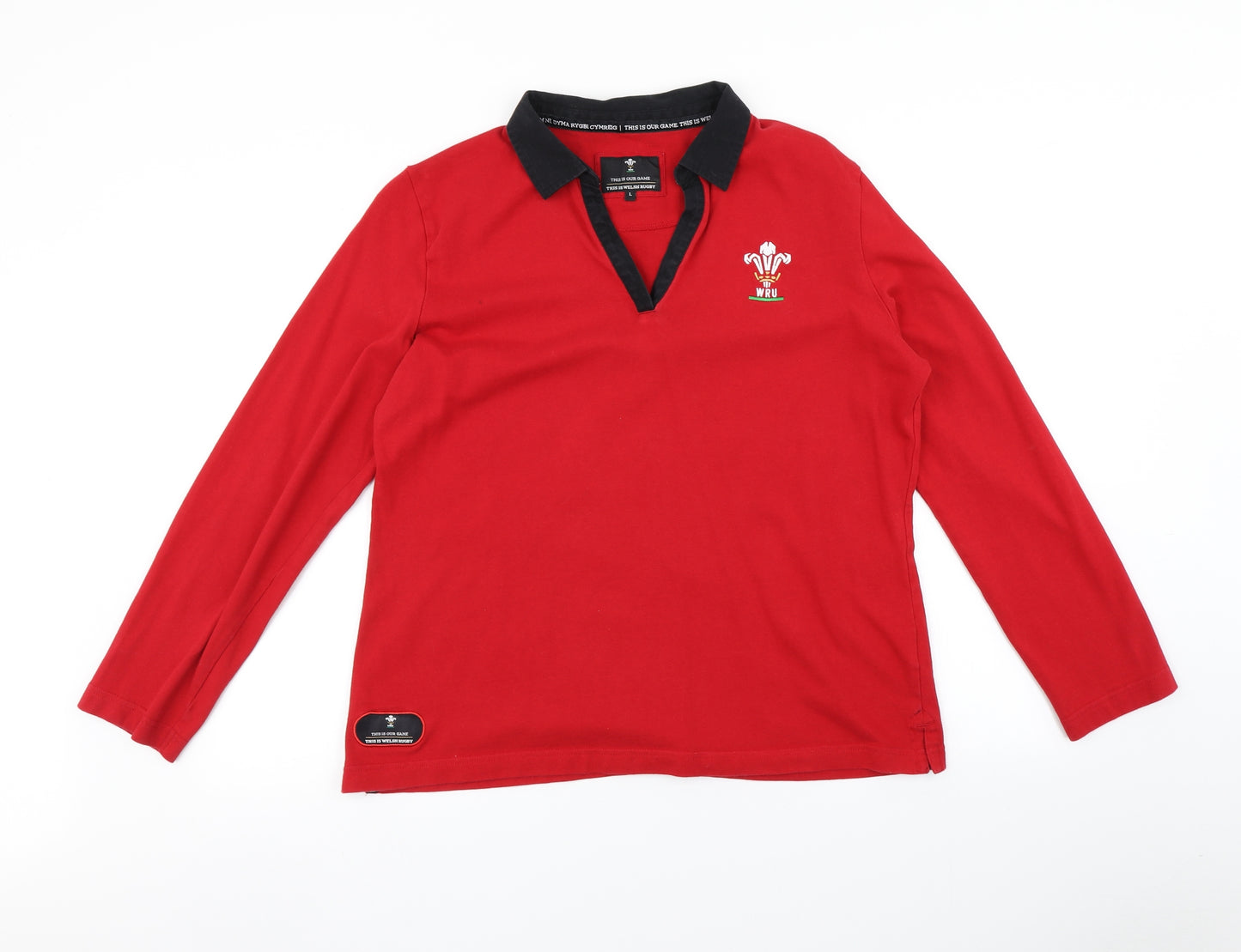 WRU Mens Red    Polo Size L  - Welsh Rugby