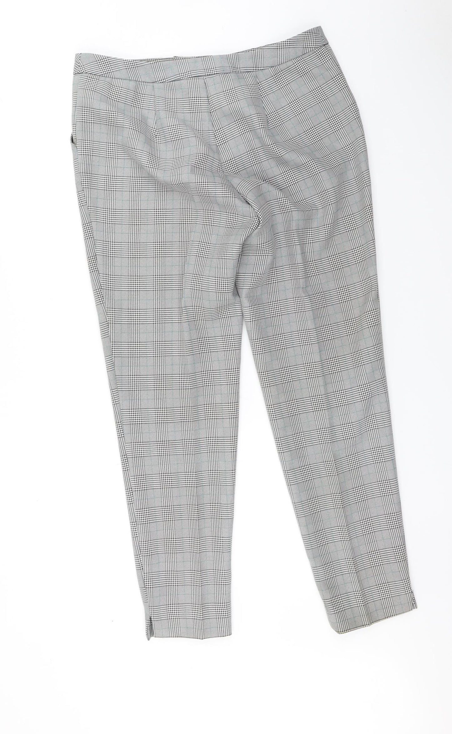 New Look Womens Grey Check  Trousers  Size 12 L28 in