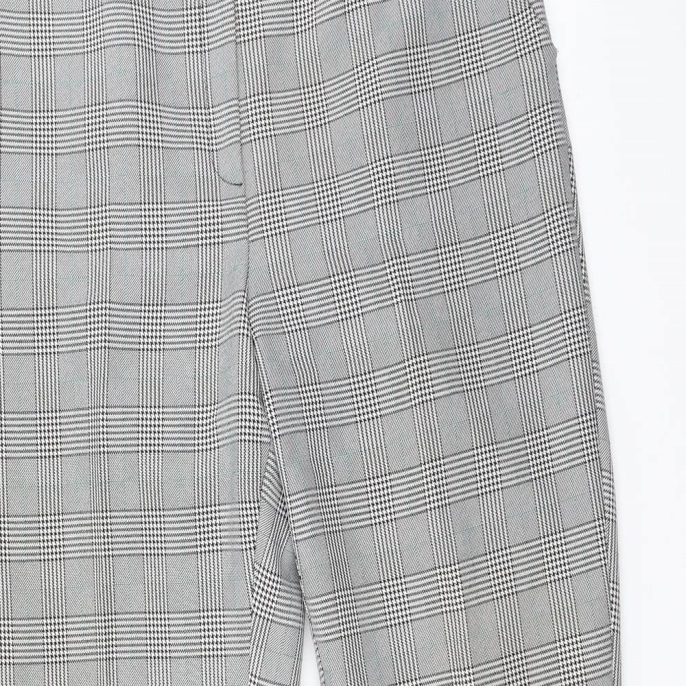 New Look Womens Grey Check  Trousers  Size 12 L28 in