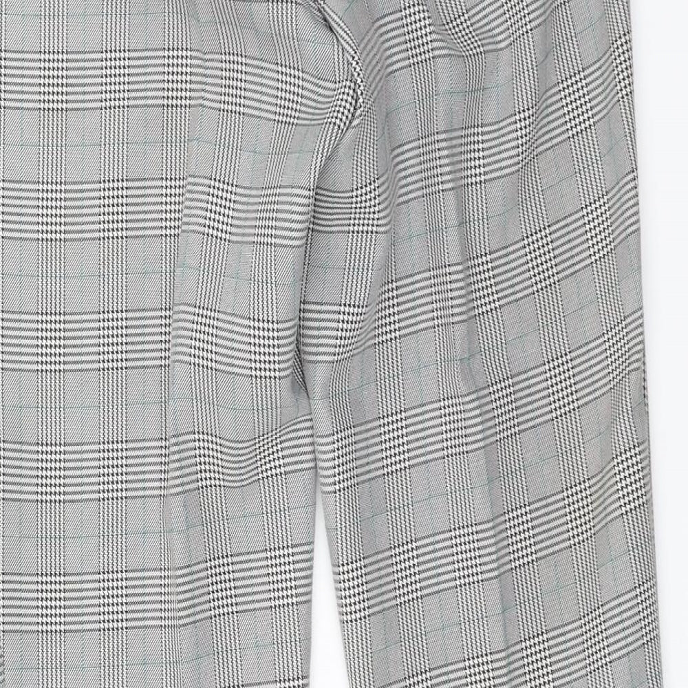 New Look Womens Grey Check  Trousers  Size 12 L28 in