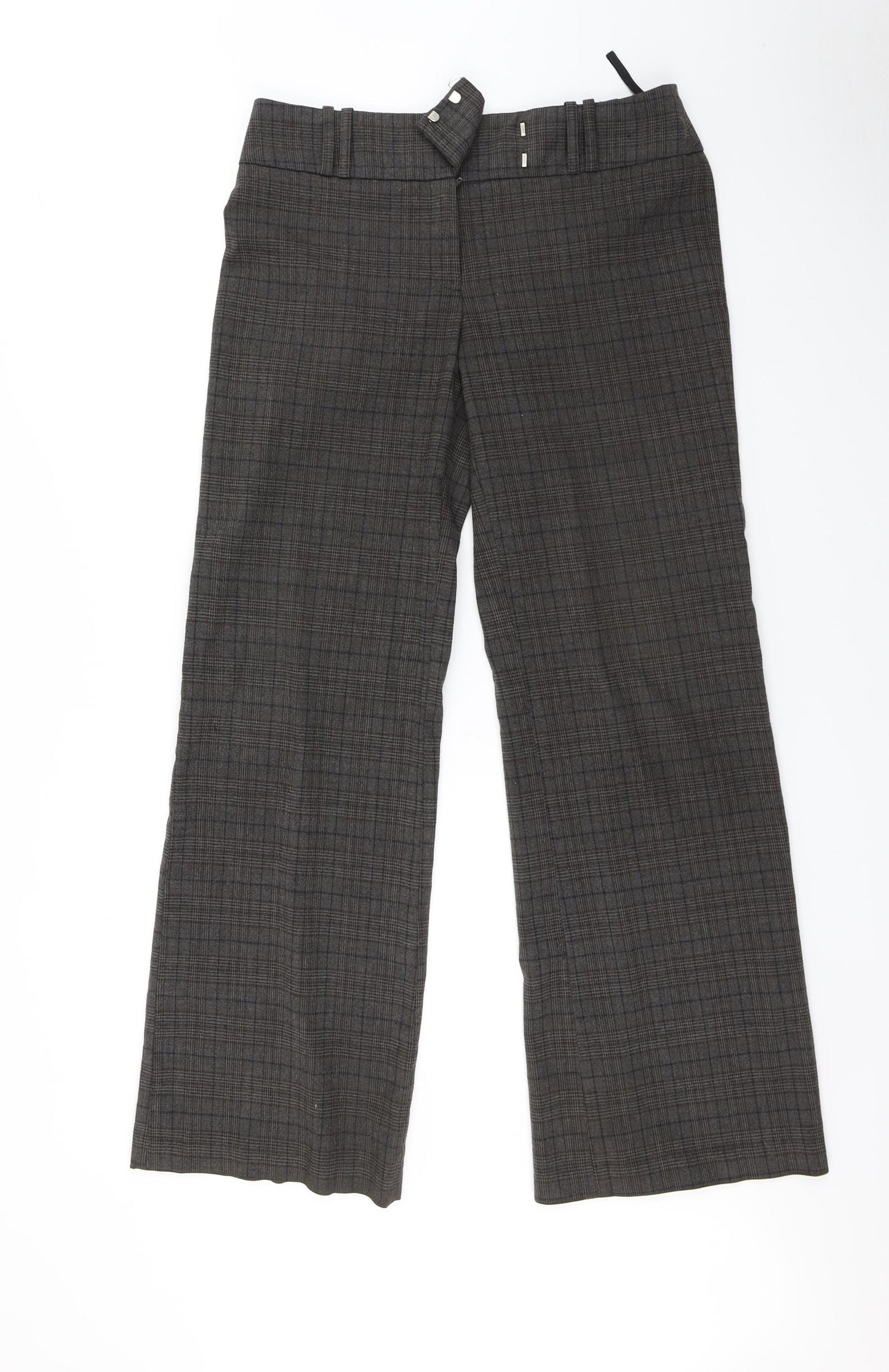 Primark Womens Brown Check  Trousers  Size 12 L30 in