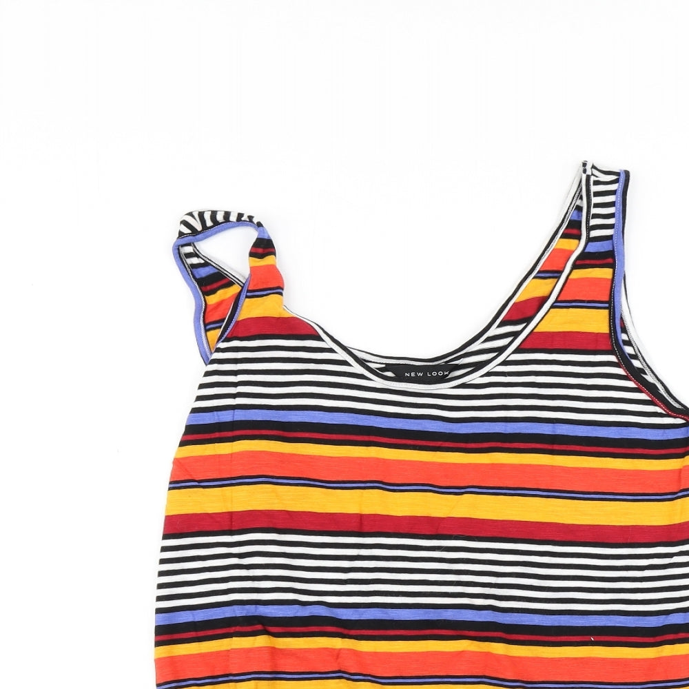New Look Womens Multicoloured Striped  Basic T-Shirt Size 12