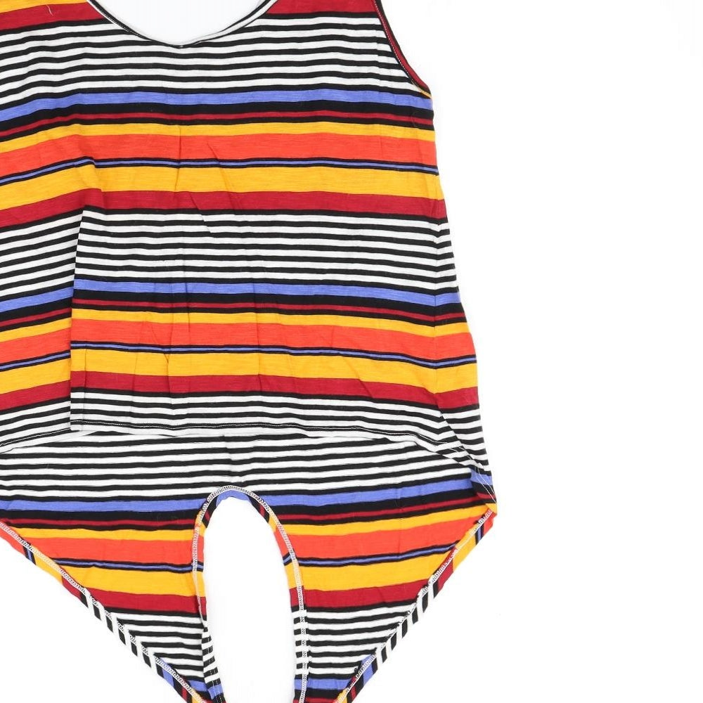 New Look Womens Multicoloured Striped  Basic T-Shirt Size 12