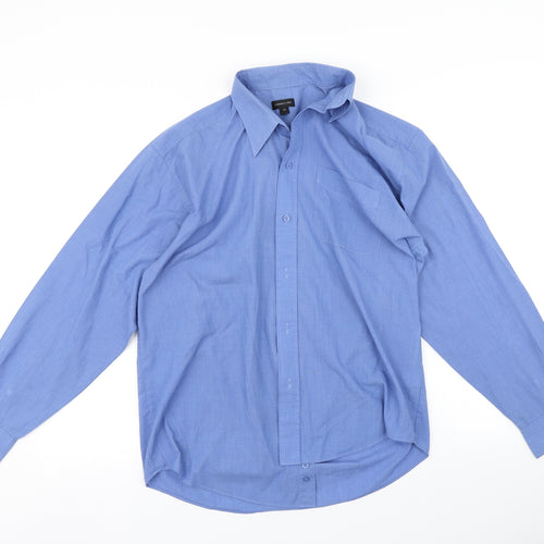 florence and Fred Mens Blue    Button-Up Size 13