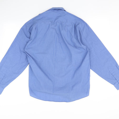 florence and Fred Mens Blue    Button-Up Size 13