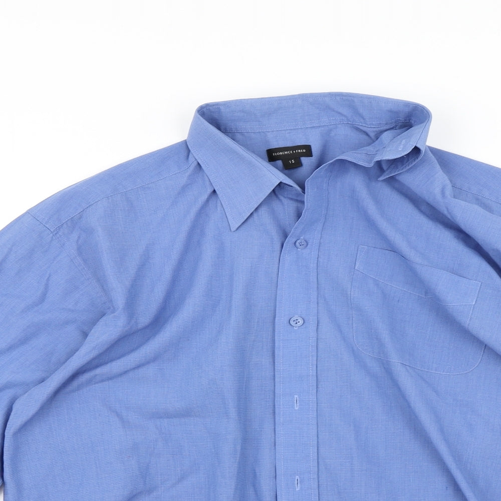 florence and Fred Mens Blue    Button-Up Size 13