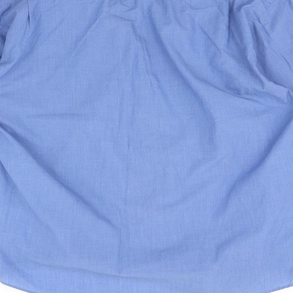 florence and Fred Mens Blue    Button-Up Size 13
