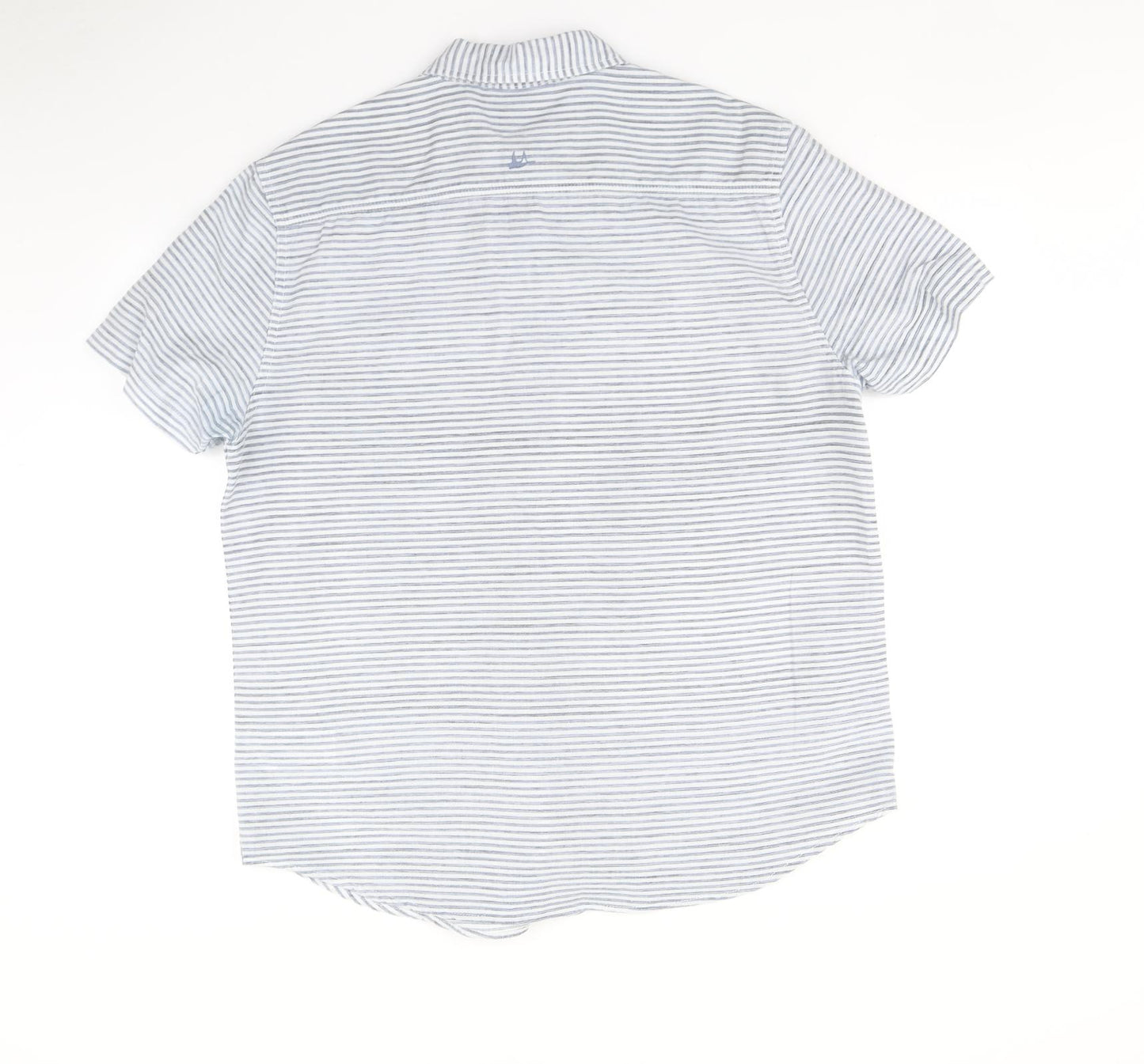 Mantarat Mens Blue Striped   Button-Up Size L