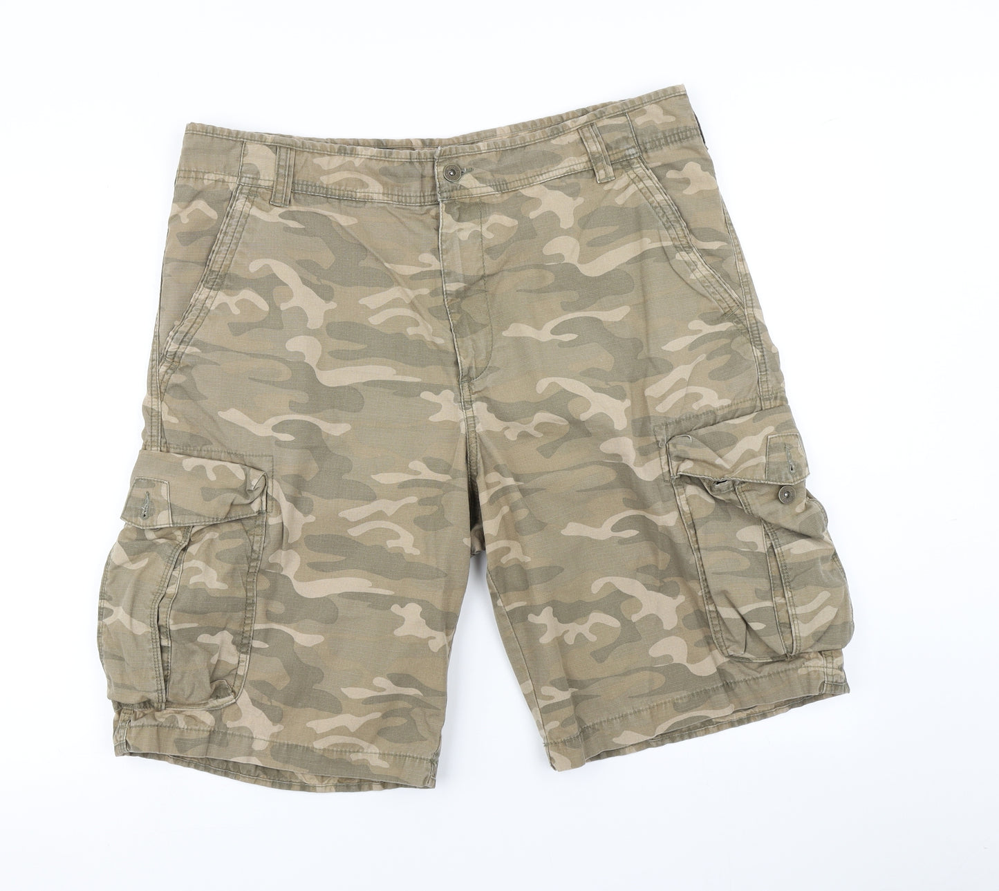 Marks and Spencer Mens Green Camouflage  Cargo Shorts Size 38 in