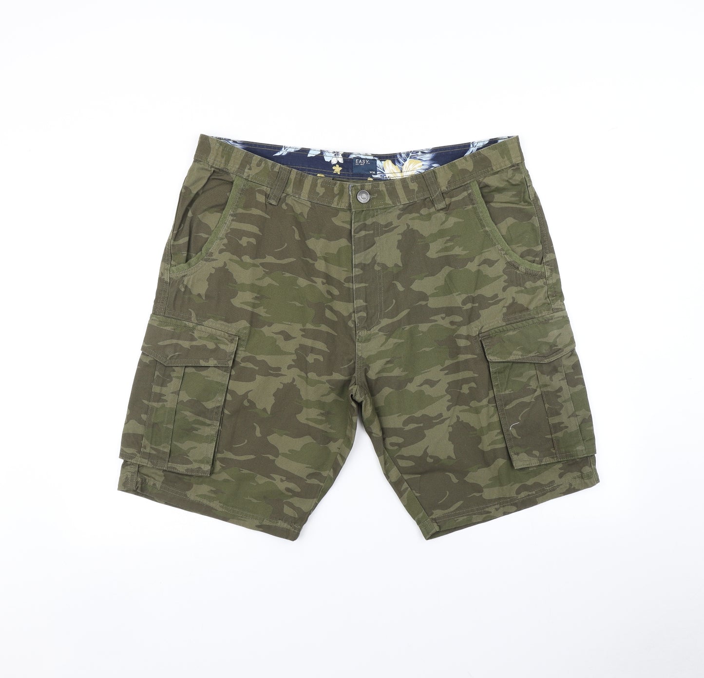 Matalan Mens Green Camouflage  Cargo Shorts Size 38 in