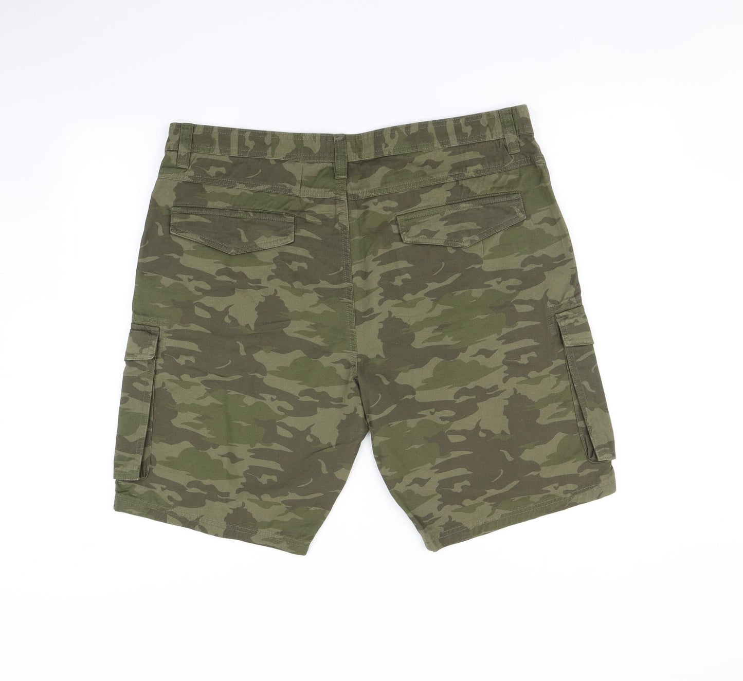 Matalan Mens Green Camouflage  Cargo Shorts Size 38 in