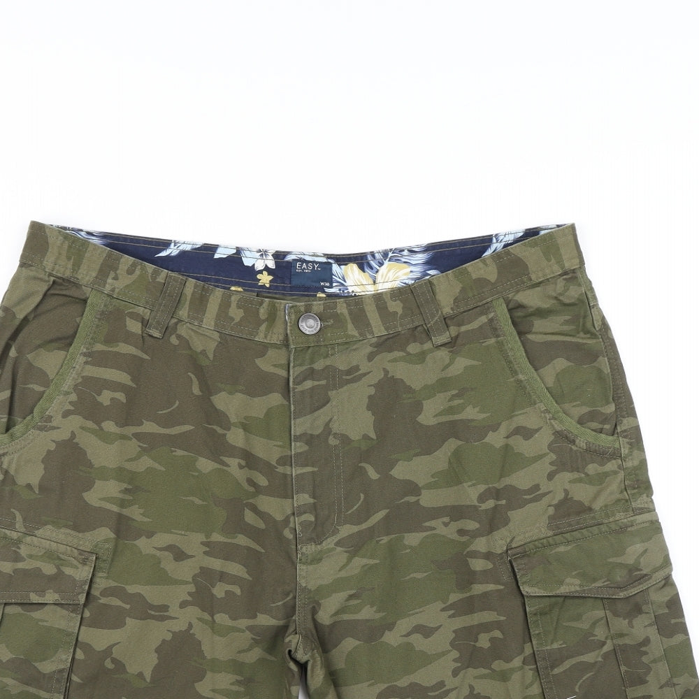 Matalan Mens Green Camouflage  Cargo Shorts Size 38 in
