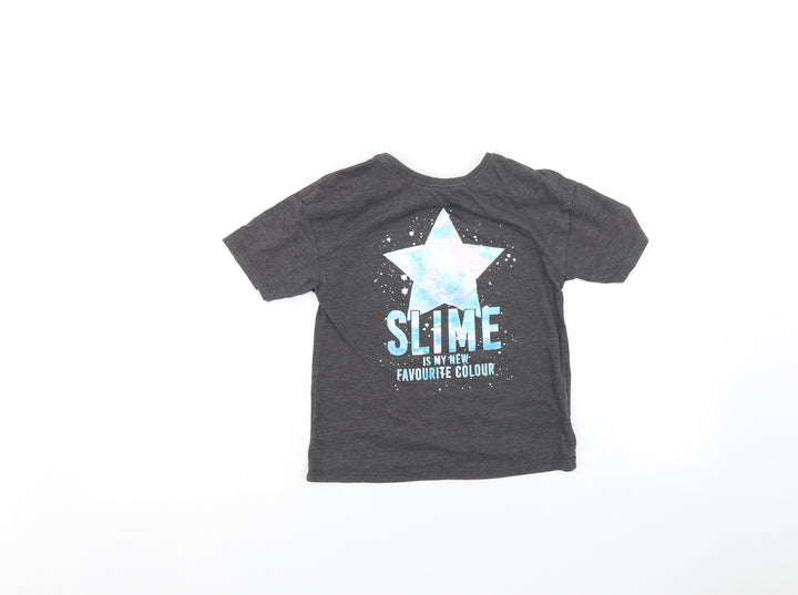 NEXT Girls Grey   Basic T-Shirt Size 6 Years