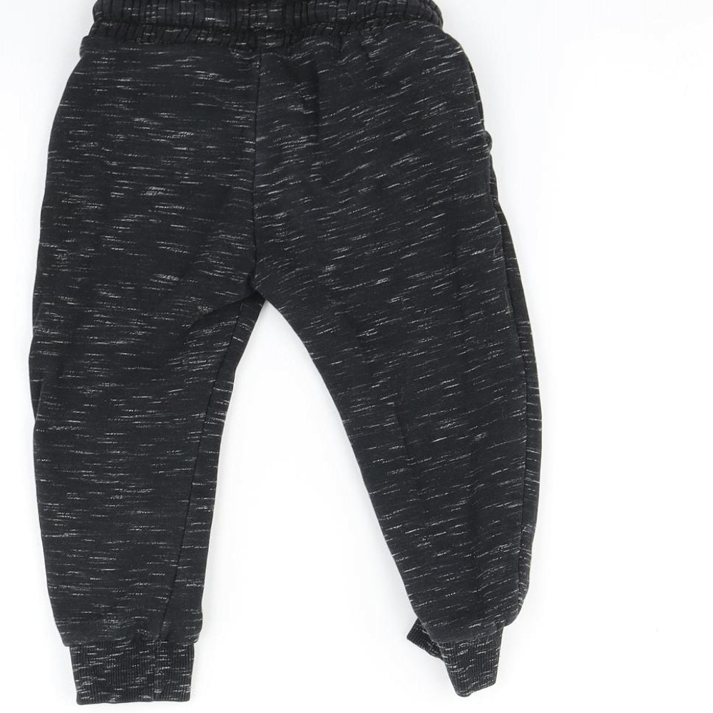 F&F Boys Black   Jogger Trousers Size 2-3 Years