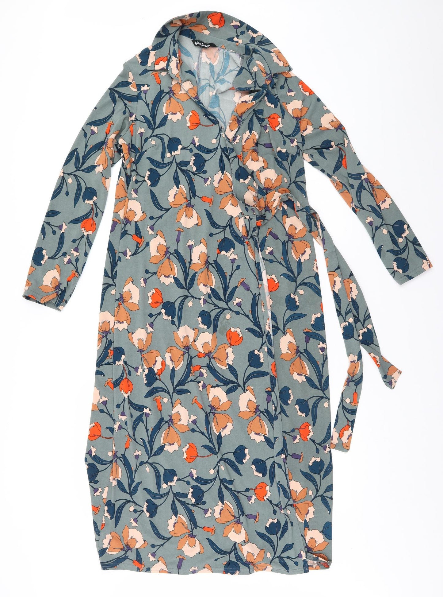 Kaleidoscope Womens Green Floral  A-Line  Size 14