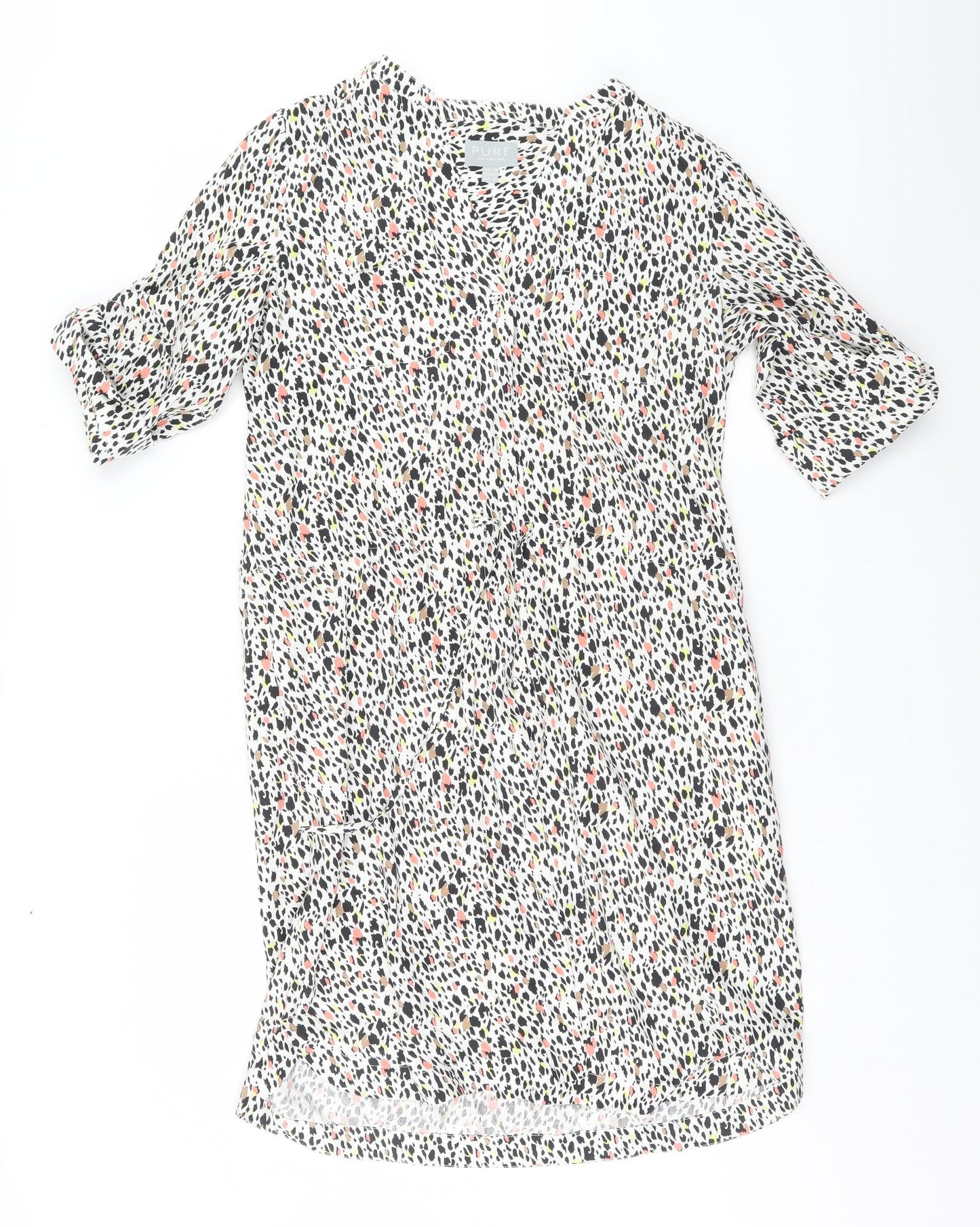 Pure Womens White Animal Print  Basic T-Shirt Size 14