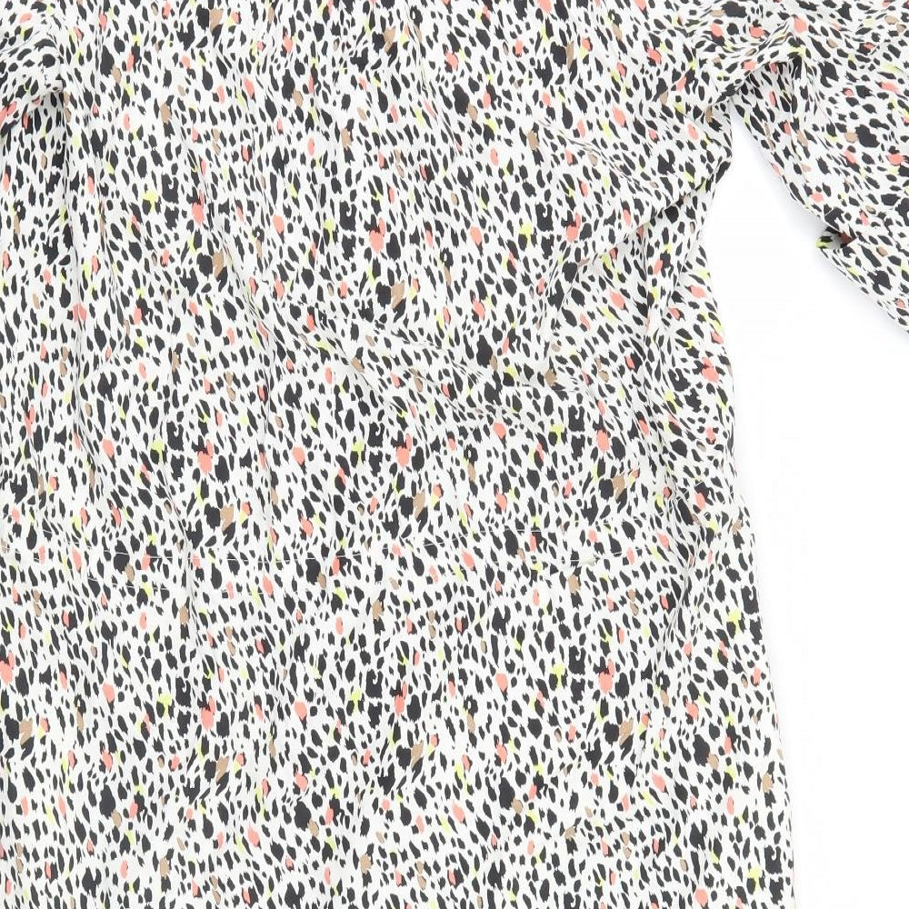 Pure Womens White Animal Print  Basic T-Shirt Size 14