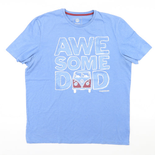 Volkswagen Womens Blue   Basic T-Shirt Size XL  - Awesome Dad