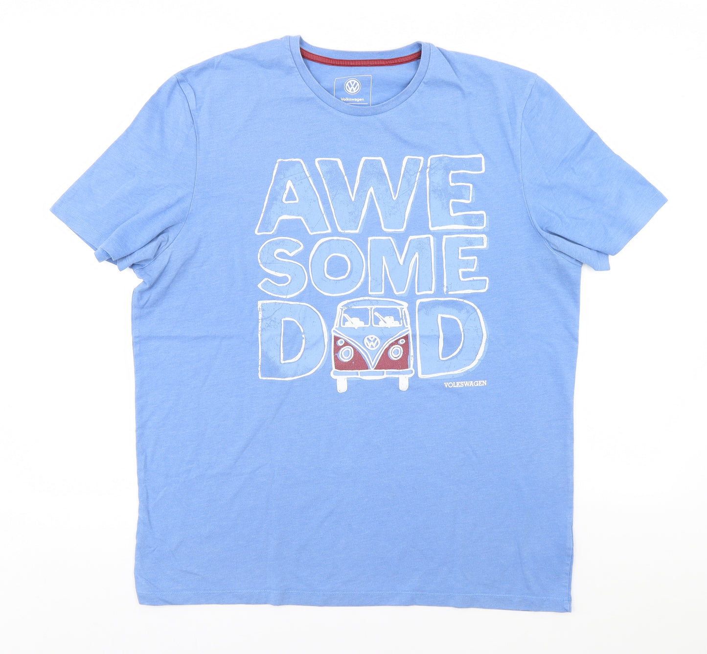 Volkswagen Womens Blue   Basic T-Shirt Size XL  - Awesome Dad