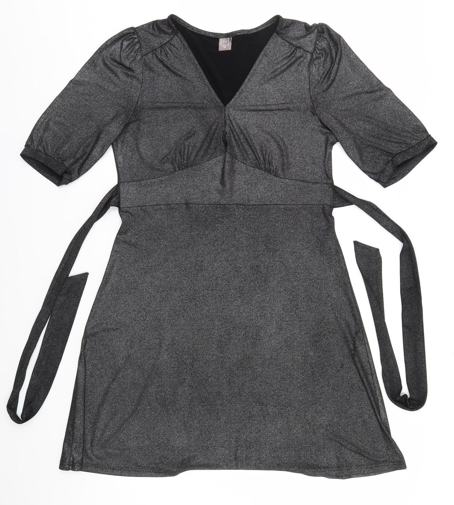 TU Womens Silver   Basic Blouse Size 12