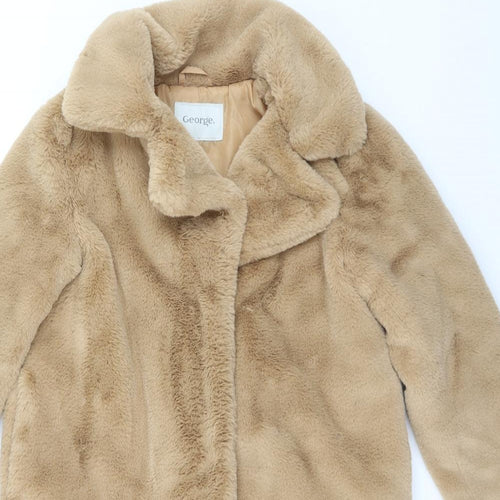 George Womens Brown   Overcoat Coat Size 8