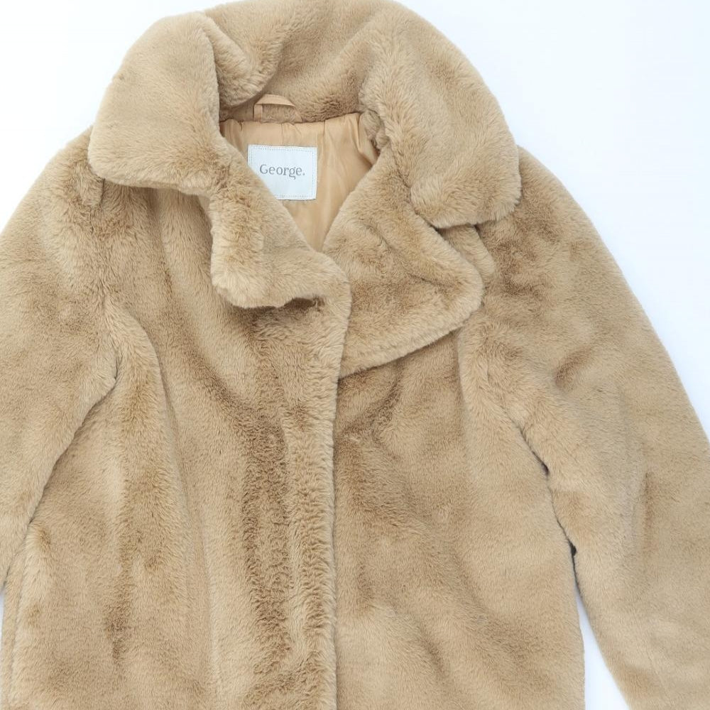 George Womens Brown   Overcoat Coat Size 8