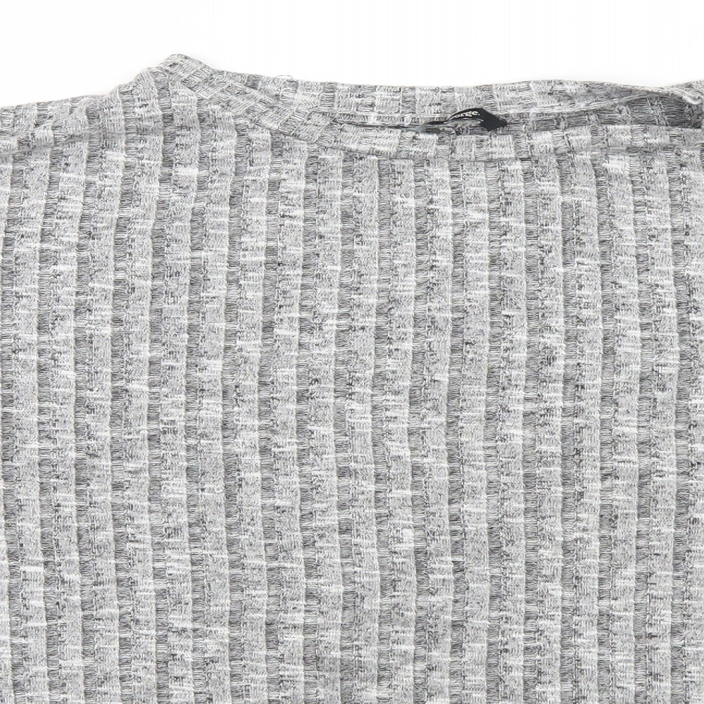 George Womens Grey Striped  Basic T-Shirt Size 20