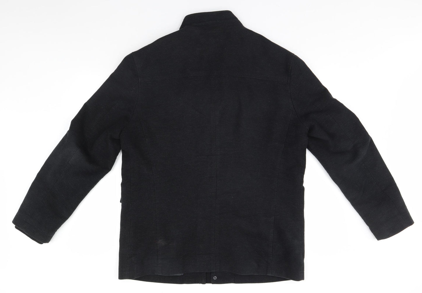 Marks and Spencer Mens Black   Overcoat Coat Size L