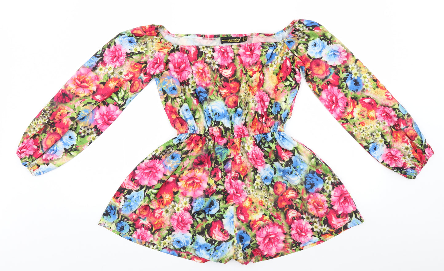 Missguided Womens Multicoloured Floral  Basic Blouse Size 8