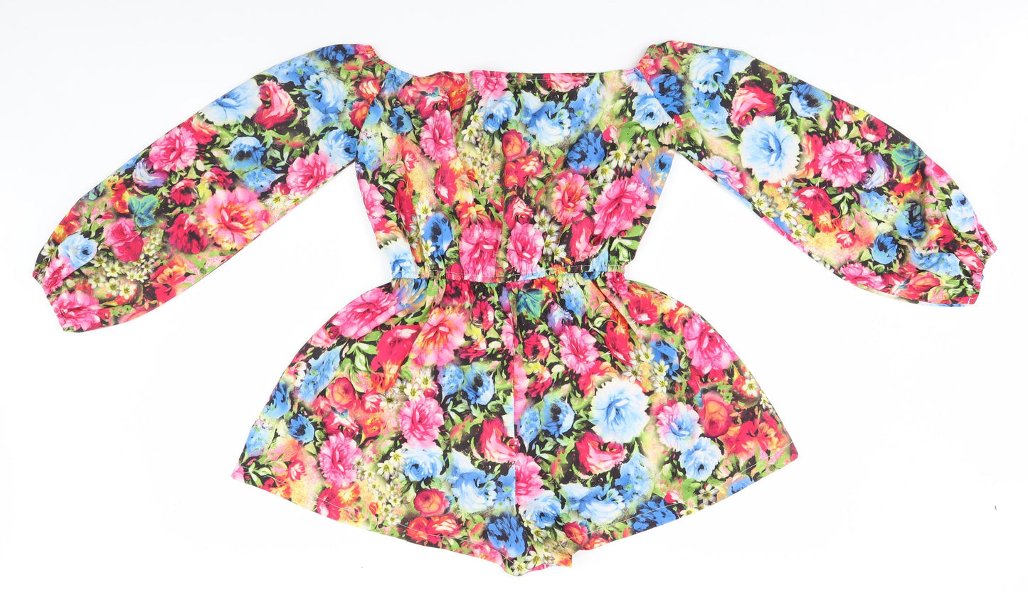 Missguided Womens Multicoloured Floral  Basic Blouse Size 8