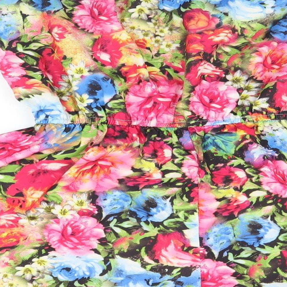 Missguided Womens Multicoloured Floral  Basic Blouse Size 8