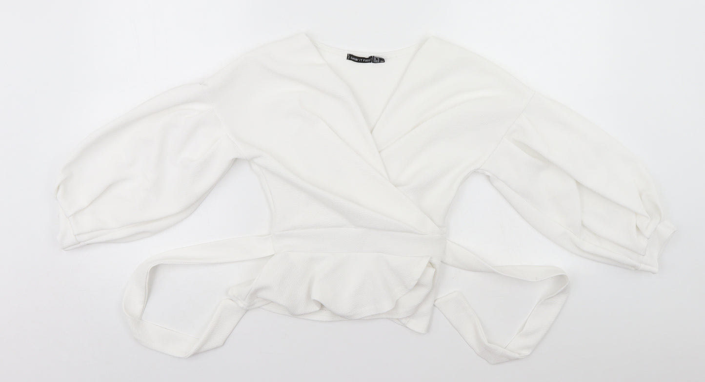 I SAW IT FIRST Womens White   Basic T-Shirt Size 6