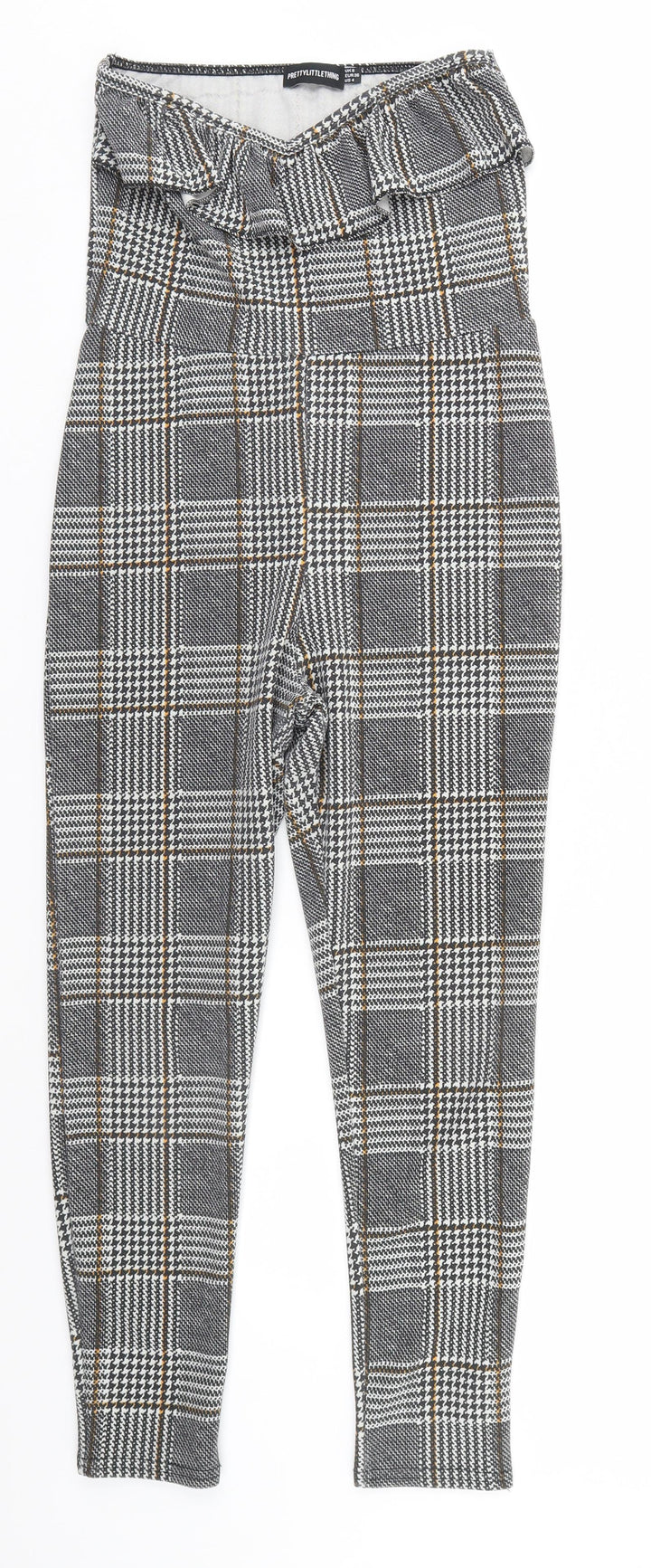 PRETTYLITTLETHING Womens Grey Houndstooth  Jumpsuit One-Piece Size 8 L24 in