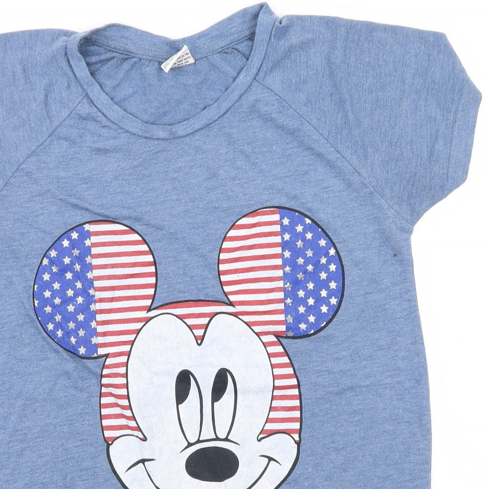 Disney Womens Blue   Basic T-Shirt Size 6  - Mickey Mouse, USA