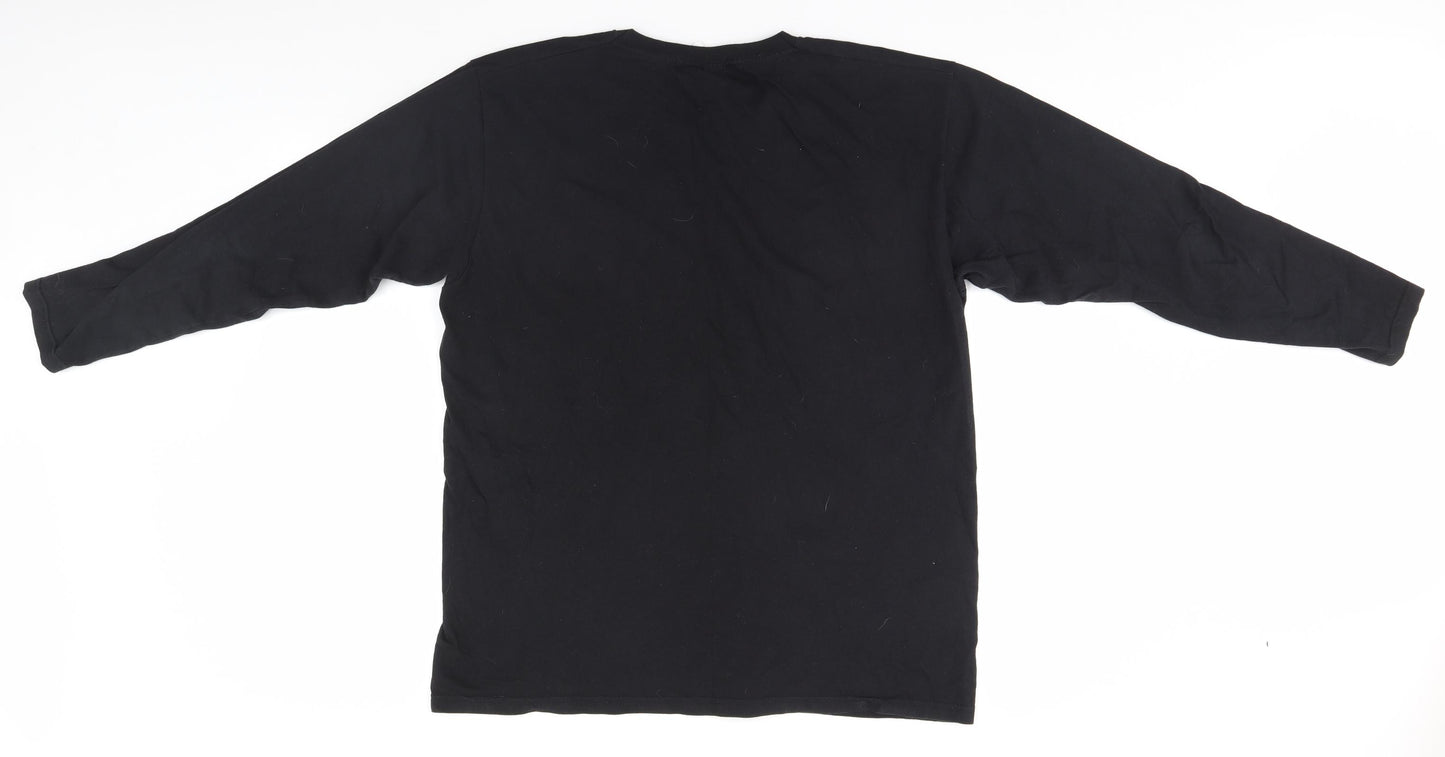 Fruit of the Loom Mens Black    T-Shirt Size L