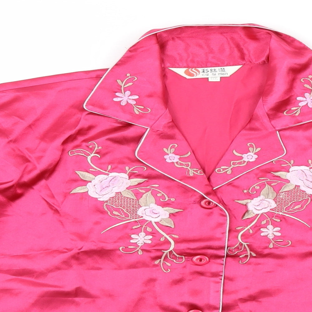 cai si man Womens Pink Floral  Top Pyjama Top Size 3XL