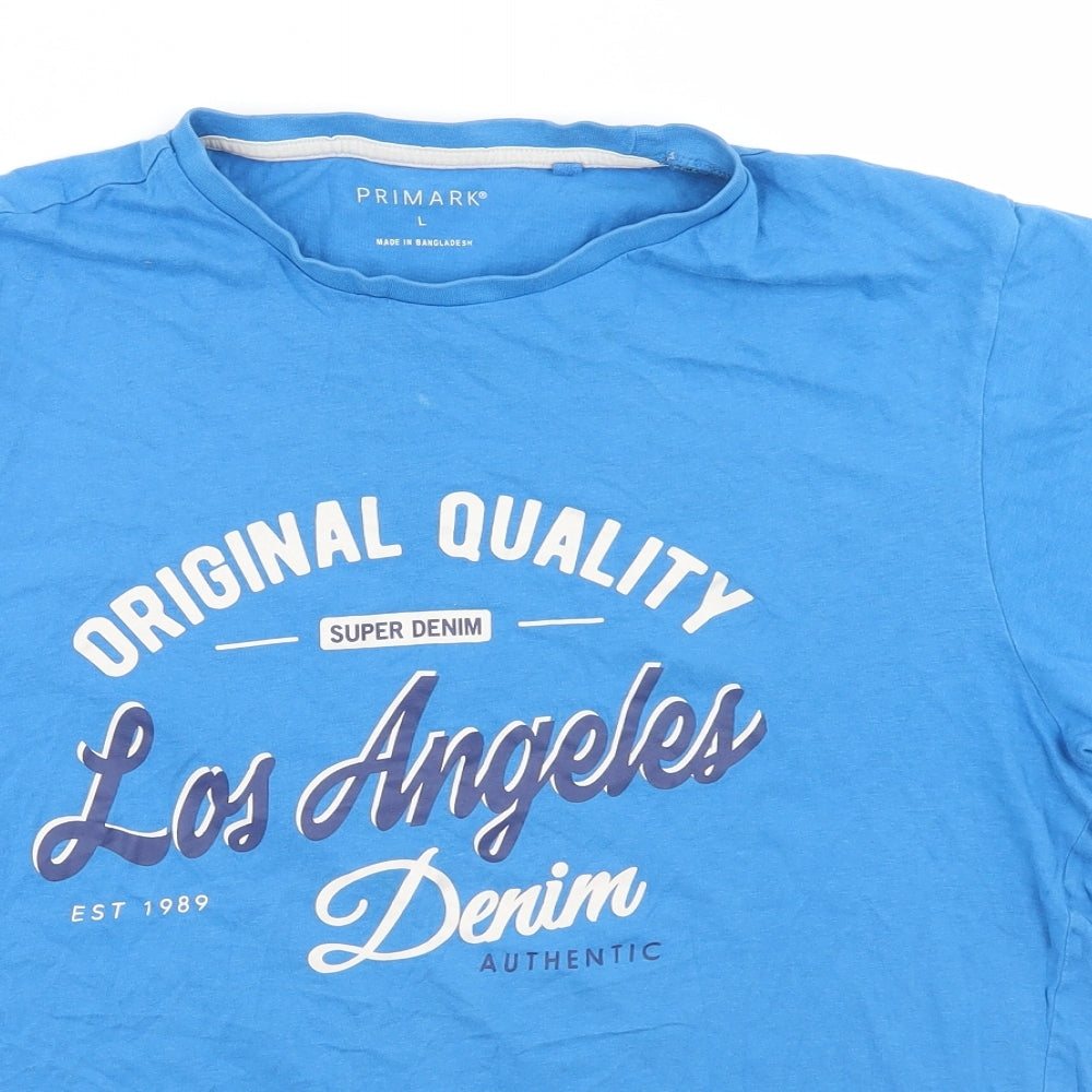 Primark Mens Blue    T-Shirt Size L