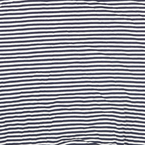 H&M Womens White Striped  Basic T-Shirt Size M