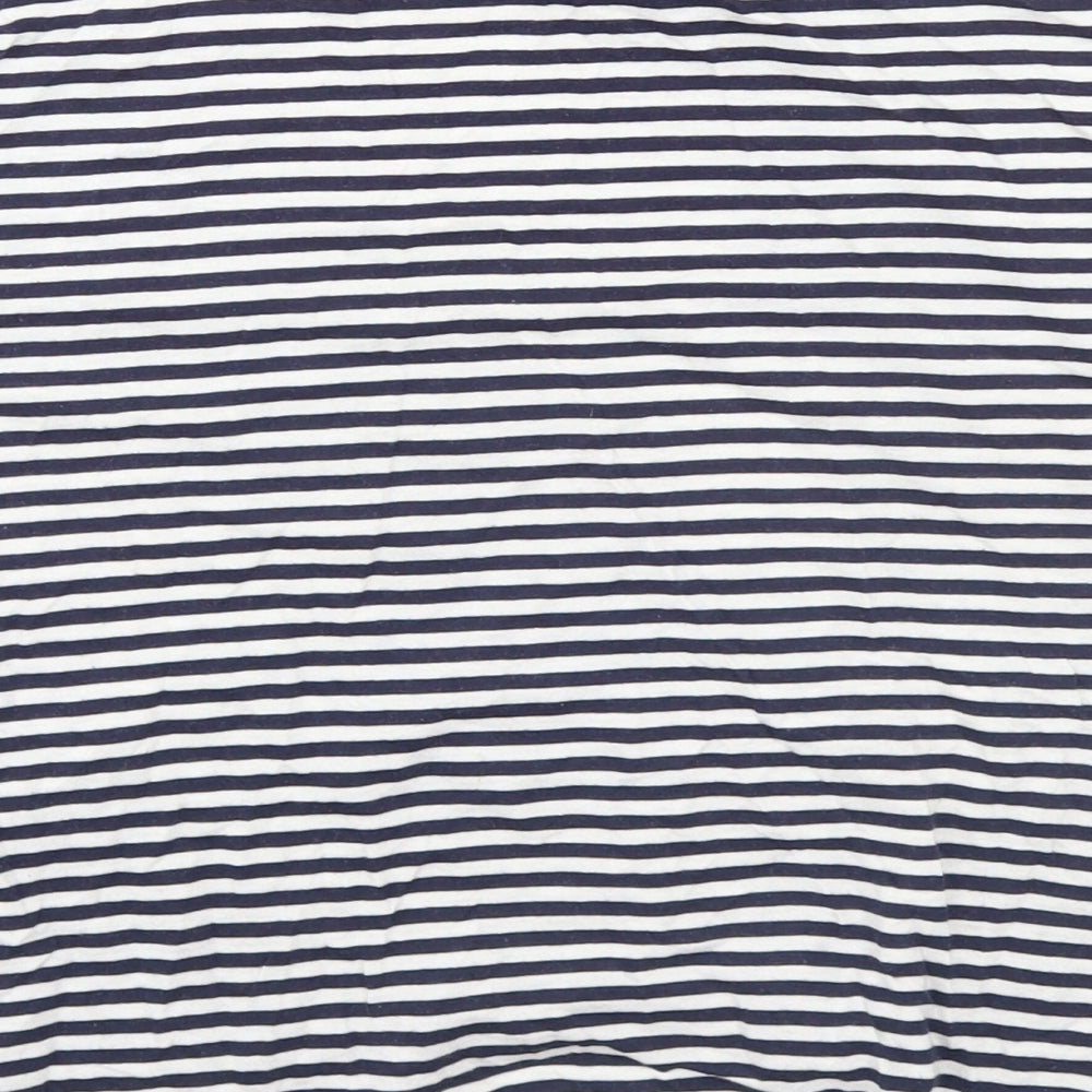 H&M Womens White Striped  Basic T-Shirt Size M