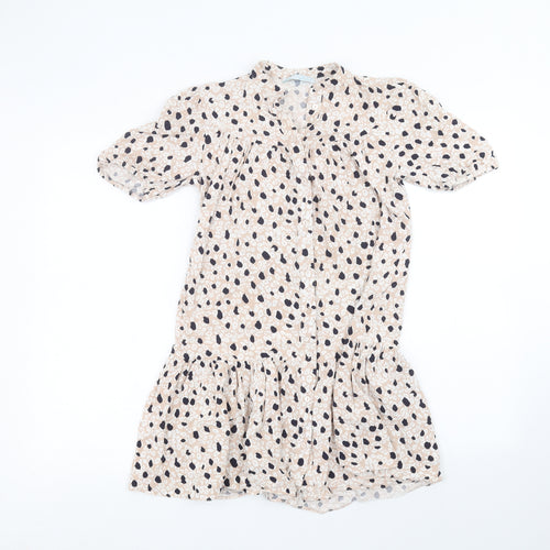 Primark Womens Pink Animal Print  Basic Button-Up Size 4