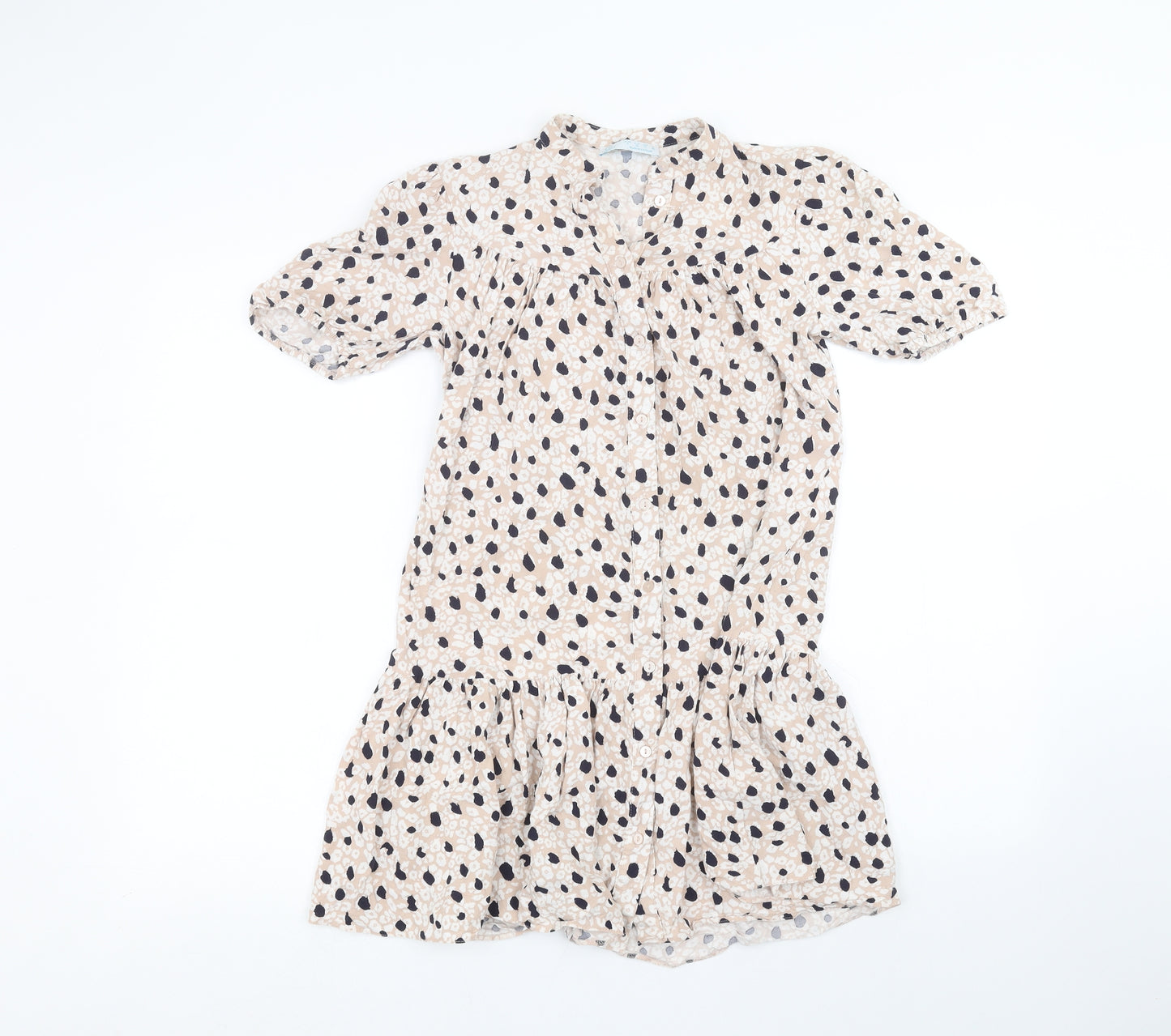 Primark Womens Pink Animal Print  Basic Button-Up Size 4