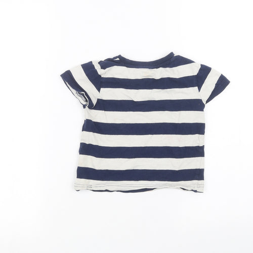 F&F Girls White Striped  Basic T-Shirt Size 2-3 Years