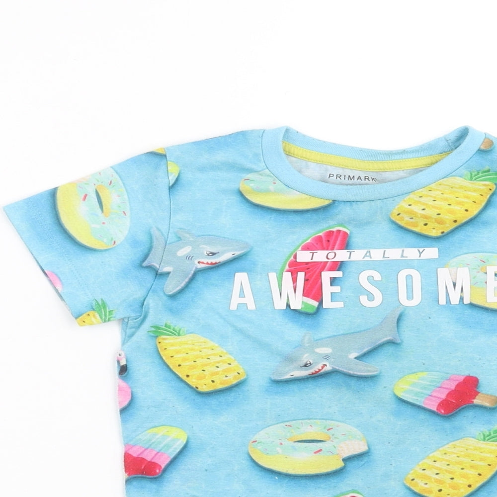 Primark Boys Blue   Basic T-Shirt Size 2-3 Years