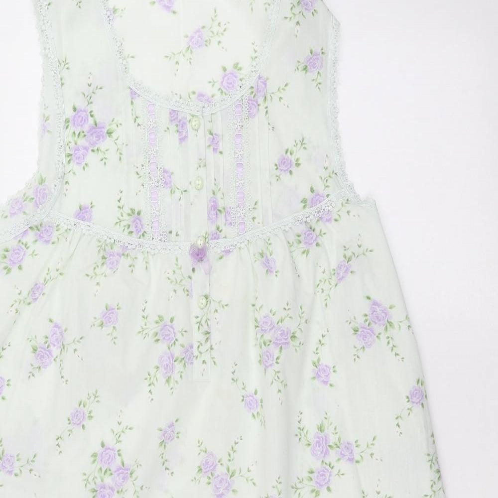 Marks and Spencer Womens Blue Floral  A-Line  Size 16