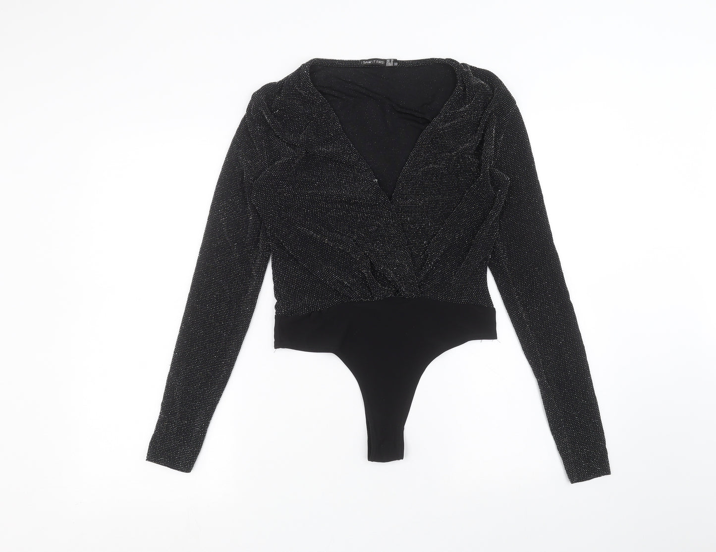 I SAW IT FIRST Womens Black   Bodysuit One-Piece Size S