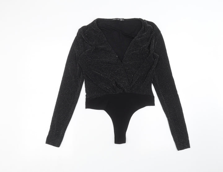 I SAW IT FIRST Womens Black   Bodysuit One-Piece Size S