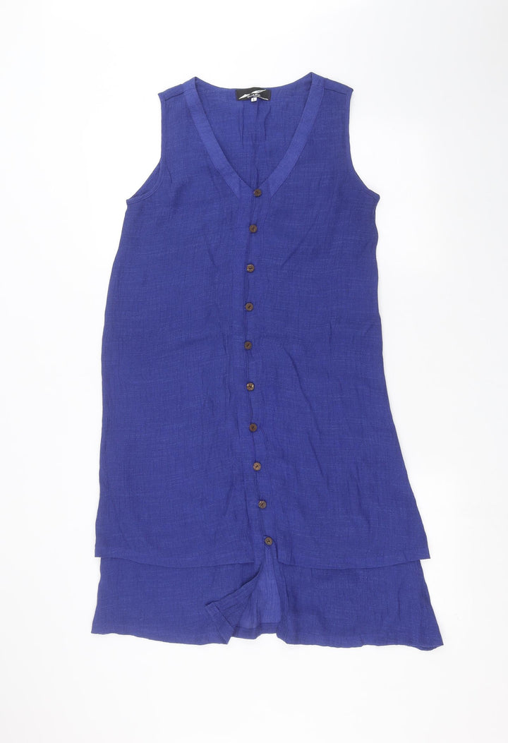 guapo Womens Blue   Basic Button-Up Size L