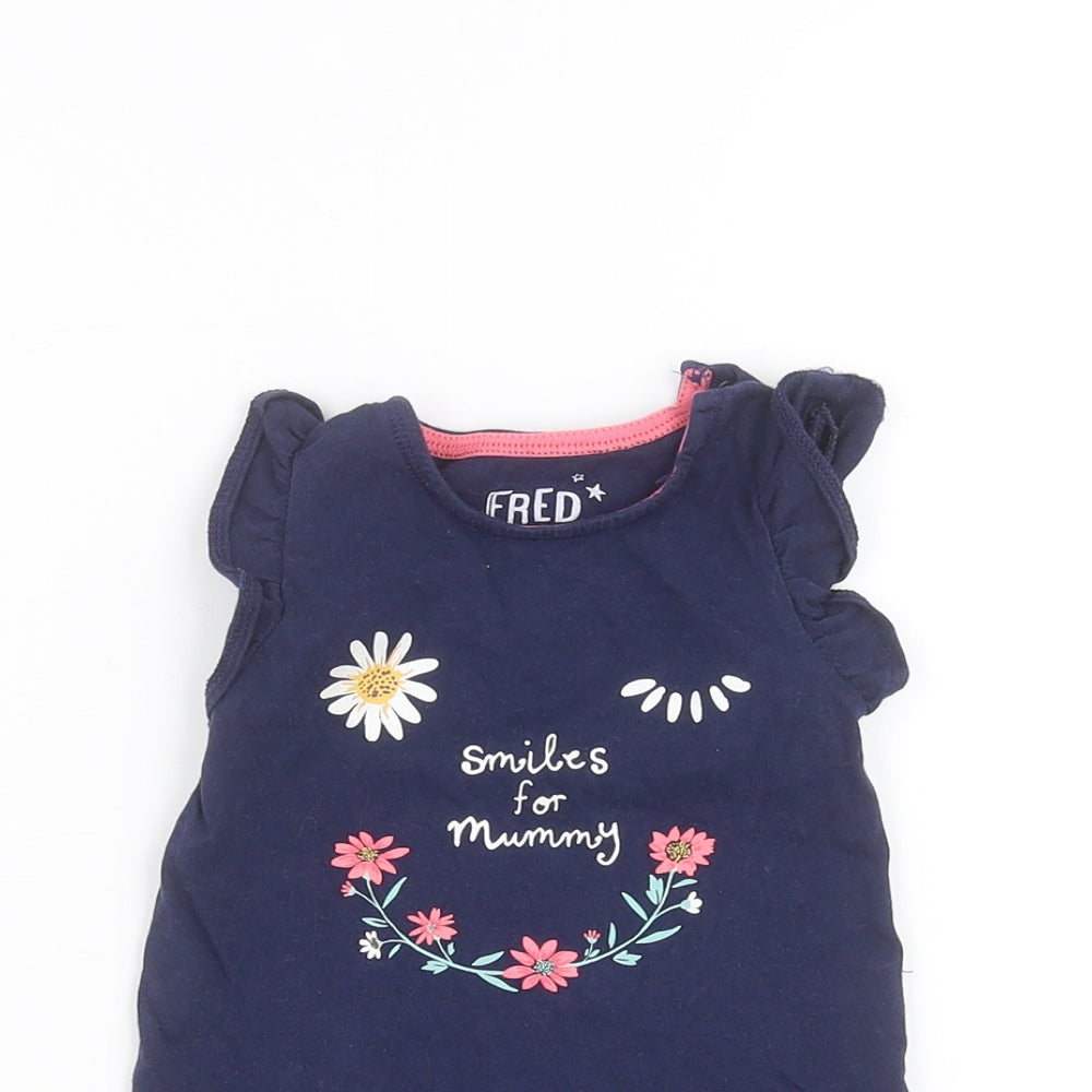 fred & flo Baby Blue   Basic T-Shirt Size 3-6 Months