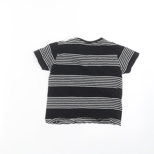 Primark Boys Black Striped  Basic T-Shirt Size 3-4 Years